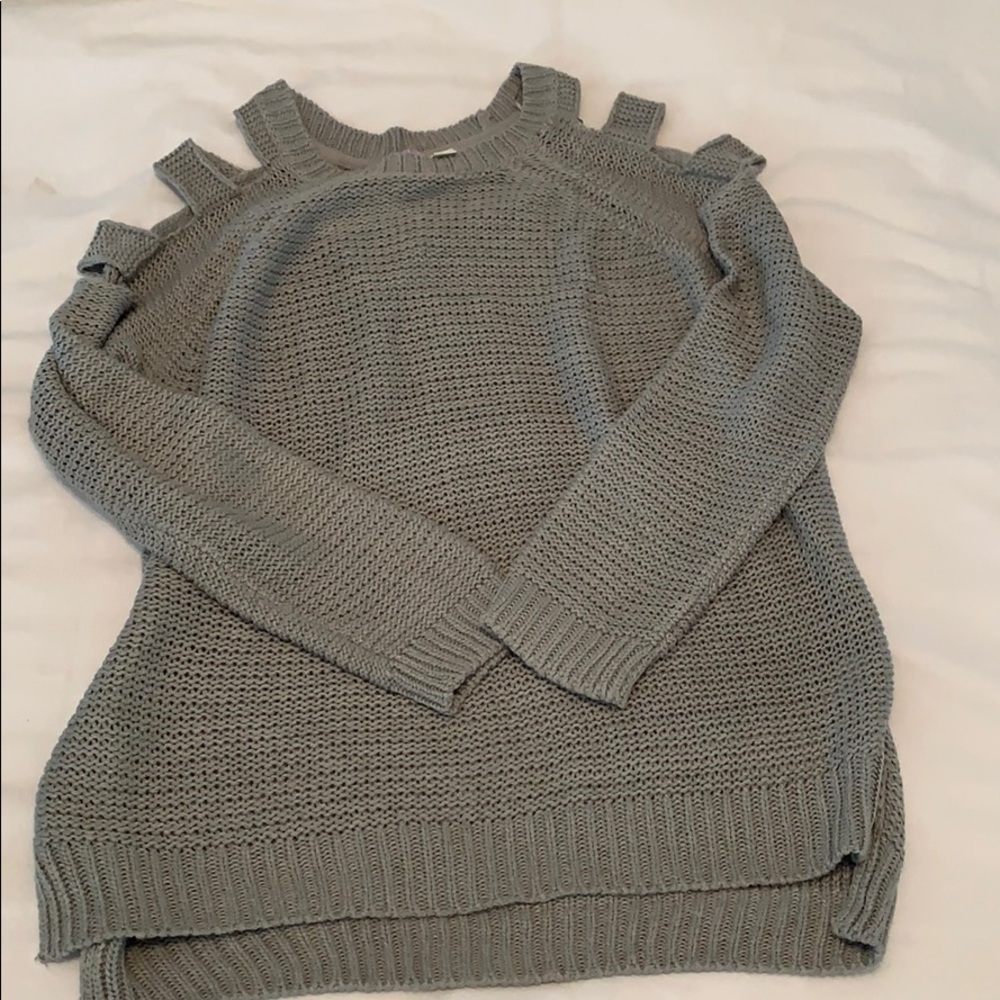 Gray cut out sweater